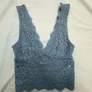 Zara Blue Gray Lace Tank Top S NWTS